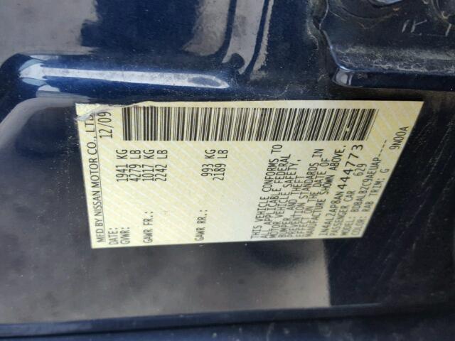 1N4AL2AP8AN444773 - 2010 NISSAN ALTIMA BAS BLUE photo 10