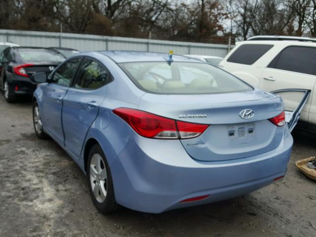 KMHDH4AEXBU150507 - 2011 HYUNDAI ELANTRA GL BLUE photo 3