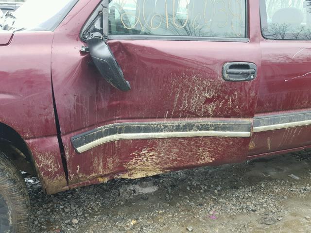 2GCEK19V331314061 - 2003 CHEVROLET SILVERADO MAROON photo 9