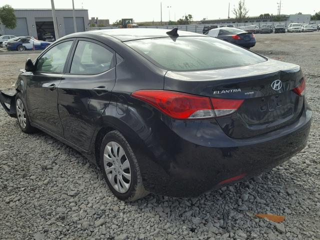 5NPDH4AE9DH152654 - 2013 HYUNDAI ELANTRA GL BLACK photo 3