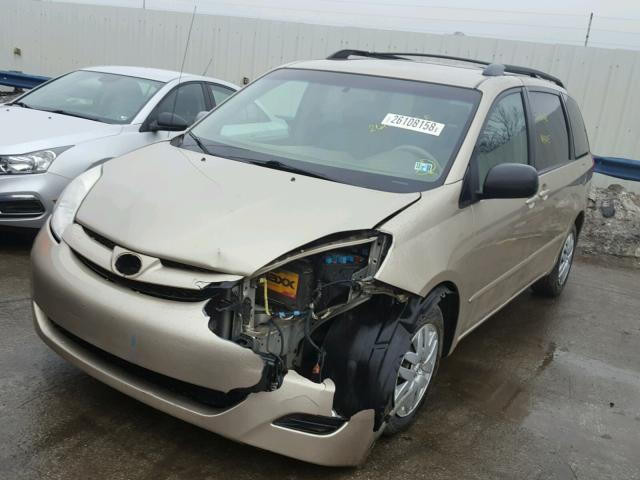 5TDZK23CX7S045280 - 2007 TOYOTA SIENNA CE BEIGE photo 2