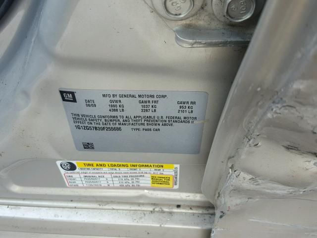 1G1ZG57B39F255686 - 2009 CHEVROLET MALIBU LS 棕色 照片 10