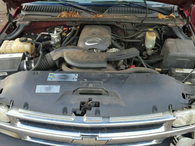 1GNEC13V92R170406 - 2002 CHEVROLET TAHOE C150 BURGUNDY photo 7