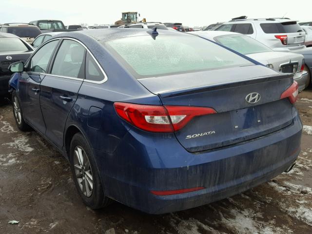 5NPE24AF7FH157725 - 2015 HYUNDAI SONATA SE BLUE photo 3