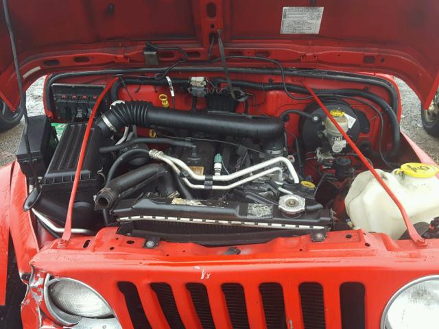 1J4FA39SX5P360902 - 2005 JEEP WRANGLER X RED photo 7