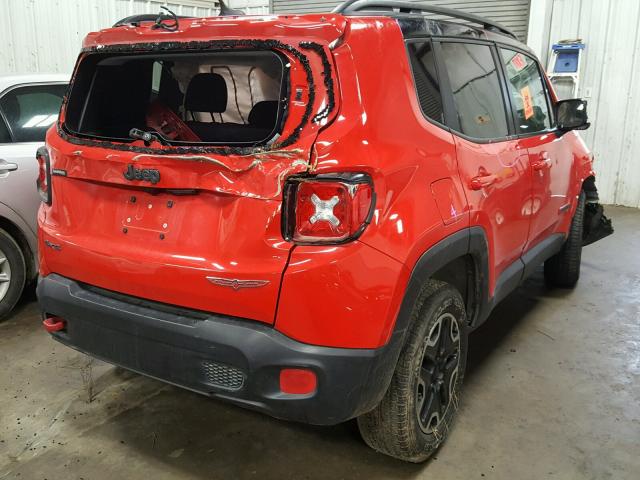 ZACCJBCT4GPC67397 - 2016 JEEP RENEGADE T RED photo 4