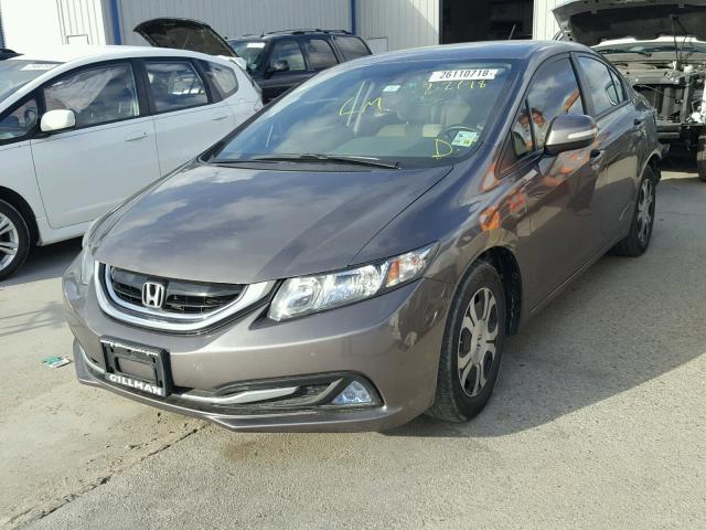 19XFB4F22DE001197 - 2013 HONDA CIVIC HYBR BROWN photo 2