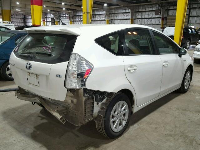 JTDZN3EU5C3166281 - 2012 TOYOTA PRIUS V WHITE photo 4