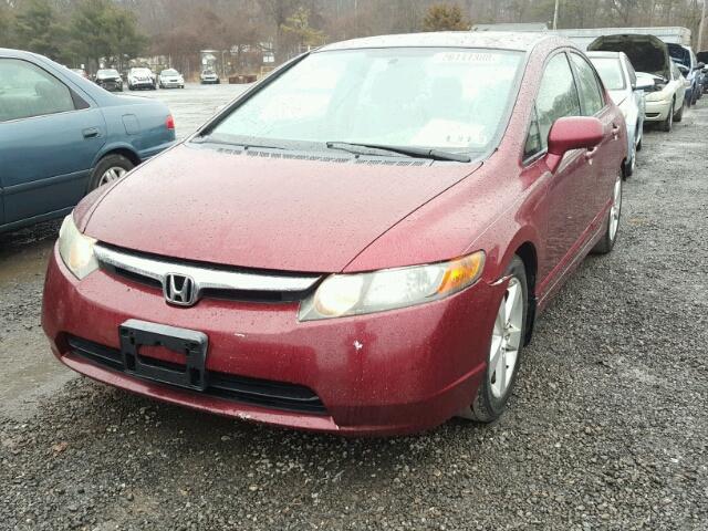 1HGFA16858L063455 - 2008 HONDA CIVIC EX RED photo 2