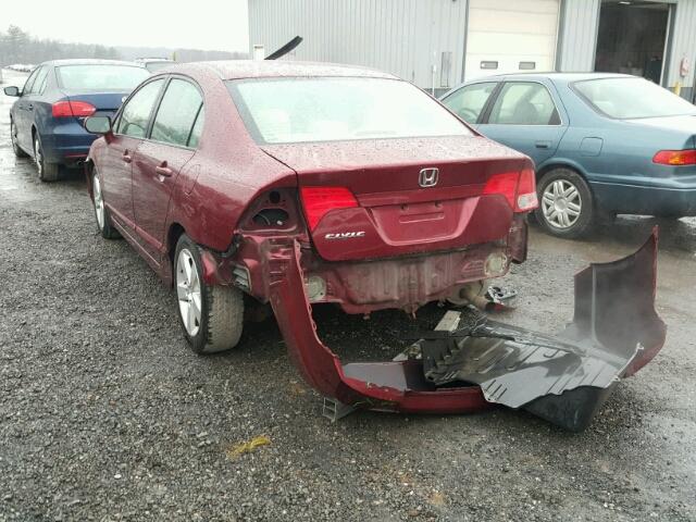 1HGFA16858L063455 - 2008 HONDA CIVIC EX წითელი ფოტო 3