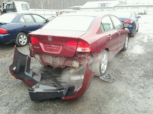 1HGFA16858L063455 - 2008 HONDA CIVIC EX RED photo 4