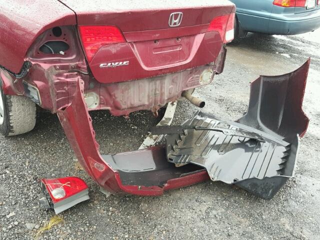 1HGFA16858L063455 - 2008 HONDA CIVIC EX RED photo 9