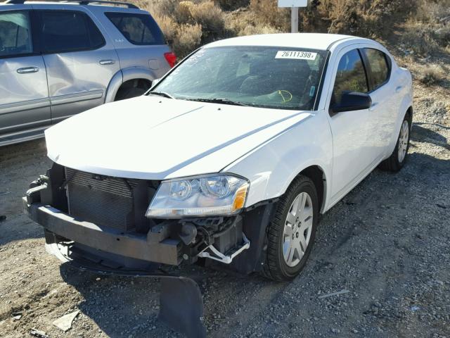 1B3BD4FB1BN609280 - 2011 DODGE AVENGER EX WHITE photo 2