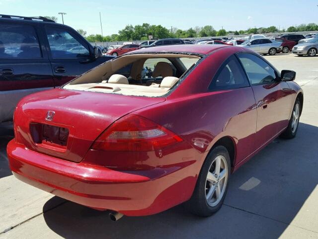 1HGCM72544A014746 - 2004 HONDA ACCORD EX RED photo 4