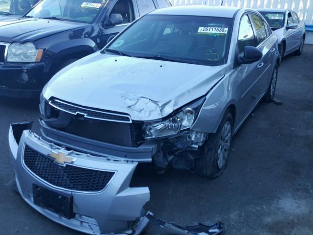 1G1PC5SH1B7299040 - 2011 CHEVROLET CRUZE LS SILVER photo 2