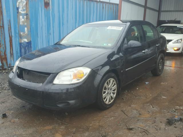 1G1AT58H597220895 - 2009 CHEVROLET COBALT LT BLACK photo 2