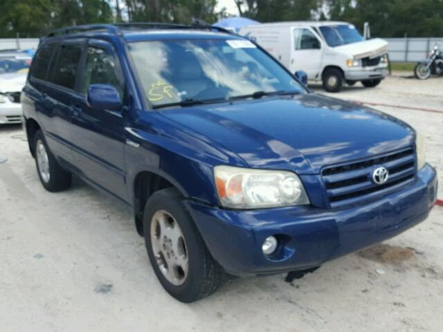 JTEEP21A740022230 - 2004 TOYOTA HIGHLANDER BLUE photo 1