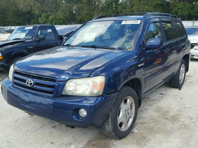 JTEEP21A740022230 - 2004 TOYOTA HIGHLANDER BLUE photo 2