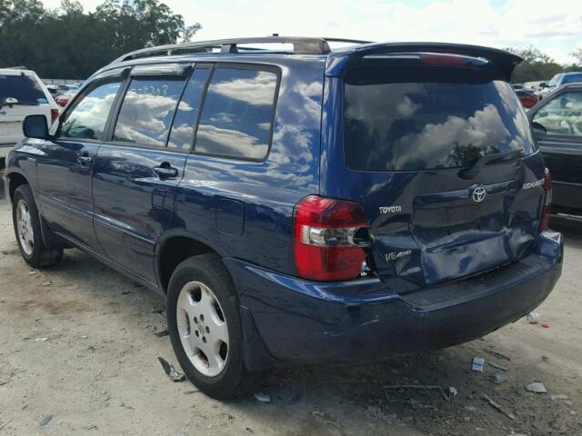 JTEEP21A740022230 - 2004 TOYOTA HIGHLANDER BLUE photo 3