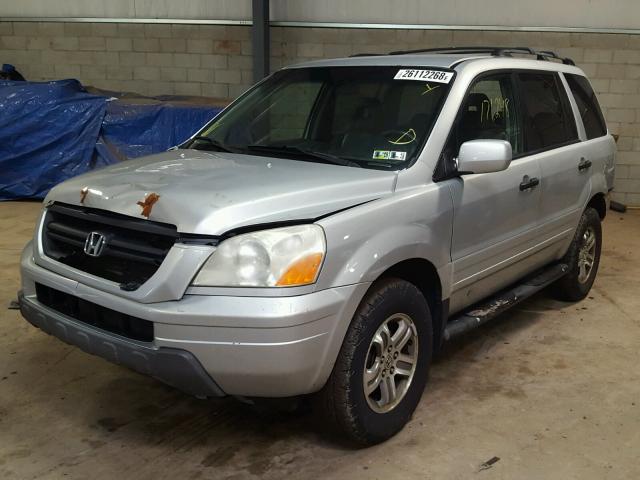 2HKYF18553H602973 - 2003 HONDA PILOT EXL SILVER photo 2