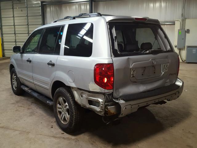 2HKYF18553H602973 - 2003 HONDA PILOT EXL SILVER photo 3