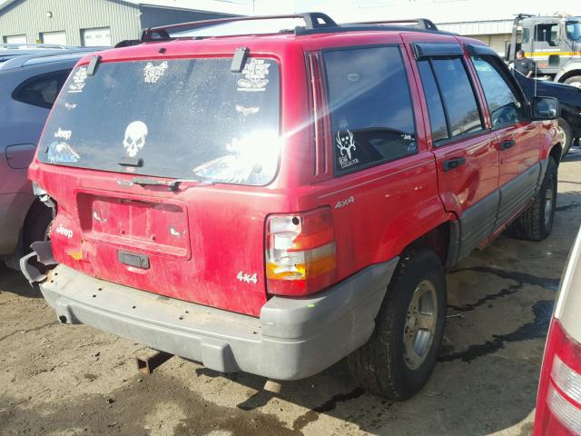 1J4GZ58S0WC163823 - 1998 JEEP GRAND CHER RED photo 4