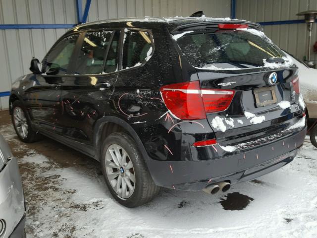 5UXWX9C57D0A27429 - 2013 BMW X3 XDRIVE2 BLACK photo 3