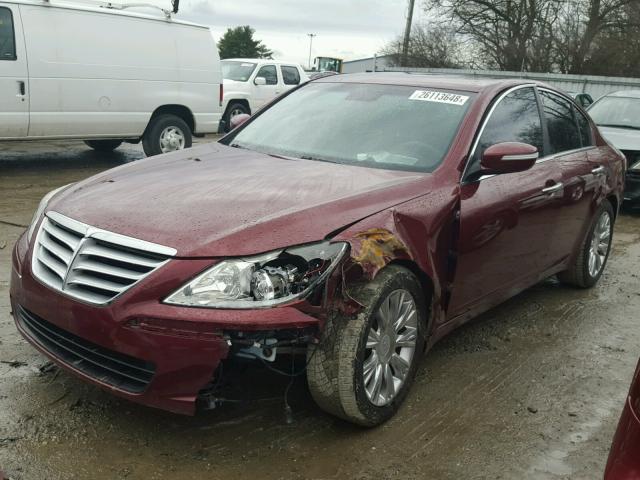 KMHGC46E79U039170 - 2009 HYUNDAI GENESIS 3. MAROON photo 2