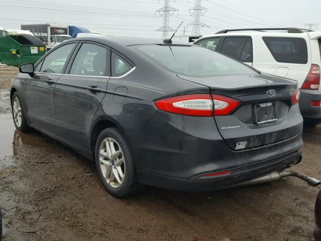 3FA6P0H74DR339122 - 2013 FORD FUSION SE BLACK photo 3