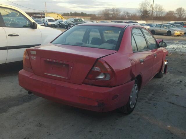 JA3AY26C21U009446 - 2001 MITSUBISHI MIRAGE ES RED photo 4