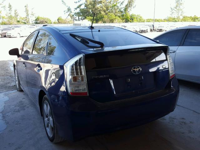 JTDKN3DU1A5087758 - 2010 TOYOTA PRIUS BLUE photo 3