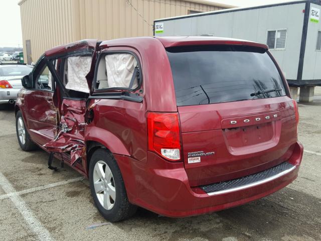 2C4RDGBG6FR523133 - 2015 DODGE GRAND CARA RED photo 3