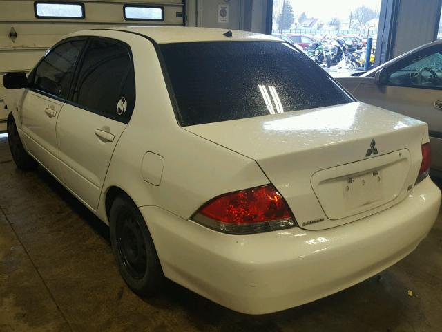 JA3AJ26E44U031782 - 2004 MITSUBISHI LANCER ES WHITE photo 3