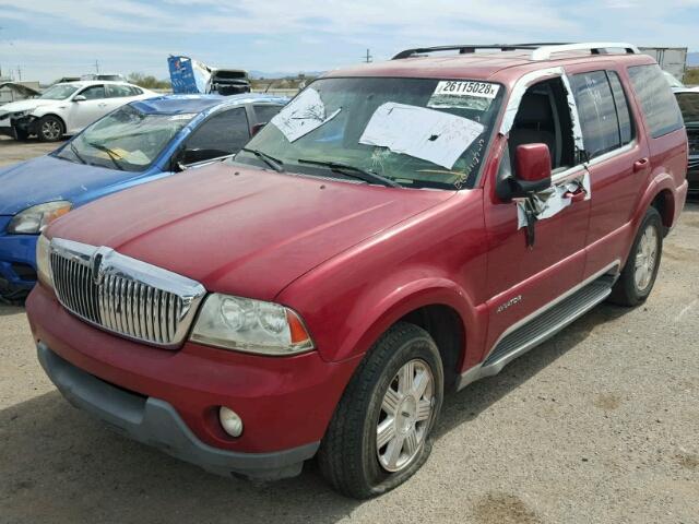 5LMEU68H15ZJ03057 - 2005 LINCOLN AVIATOR RED photo 2