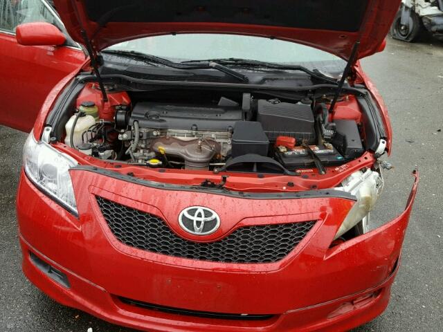 4T1BE46K39U358155 - 2009 TOYOTA CAMRY BASE RED photo 7