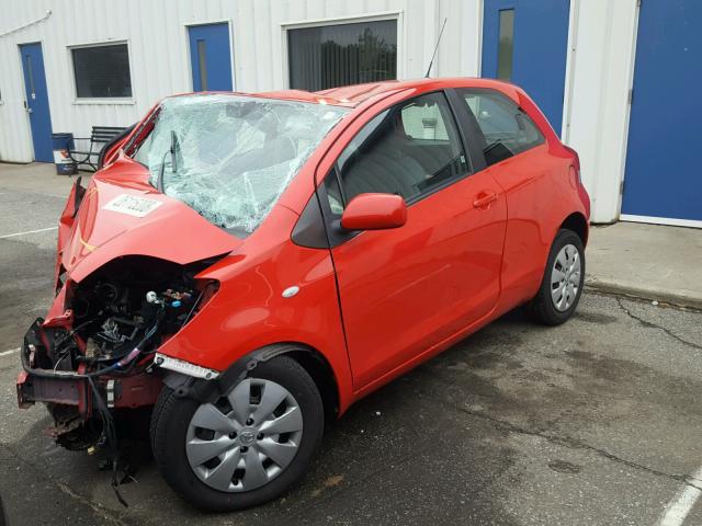 JTDJT4K38B5340691 - 2011 TOYOTA YARIS RED photo 2