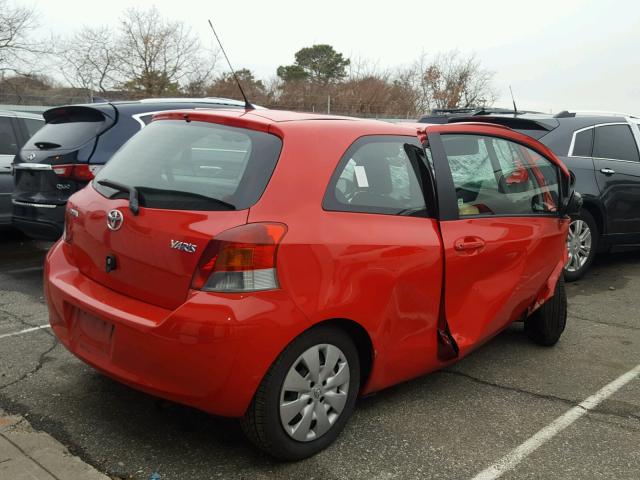 JTDJT4K38B5340691 - 2011 TOYOTA YARIS RED photo 4