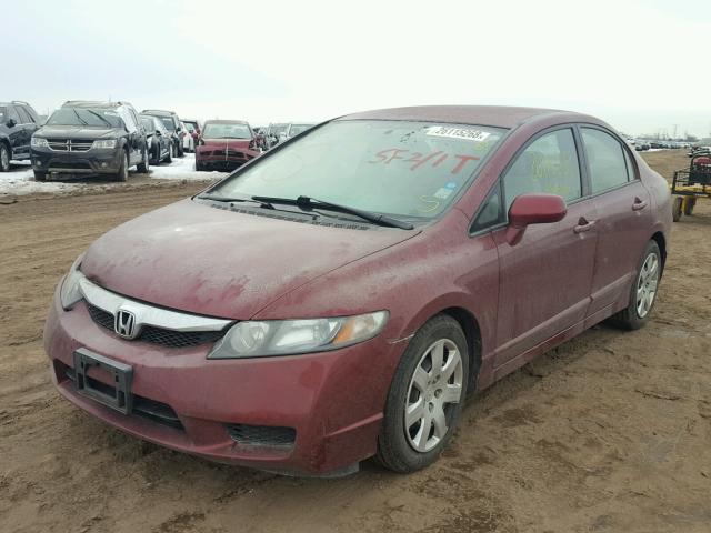 19XFA1F51AE025451 - 2010 HONDA CIVIC LX BURGUNDY photo 2