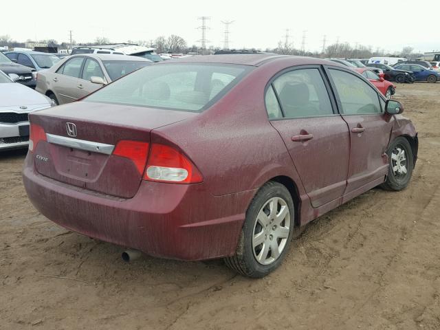 19XFA1F51AE025451 - 2010 HONDA CIVIC LX BURGUNDY photo 4