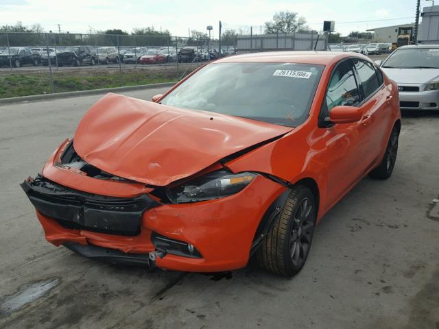 1C3CDFBB7FD346801 - 2015 DODGE DART SXT ORANGE photo 2