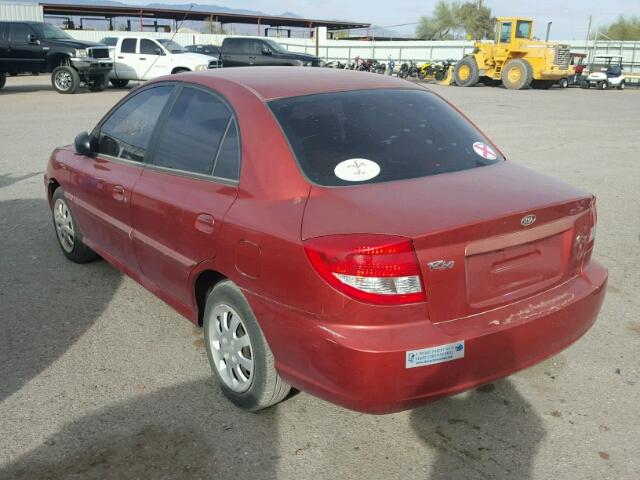 KNADC125146335839 - 2004 KIA RIO RED photo 3