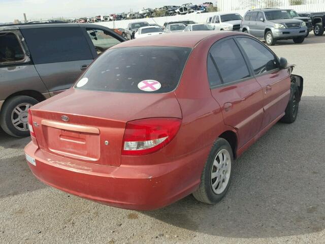 KNADC125146335839 - 2004 KIA RIO RED photo 4