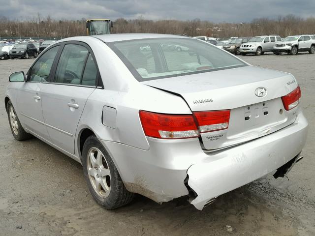 5NPEU46F76H124968 - 2006 HYUNDAI SONATA GLS SILVER photo 3