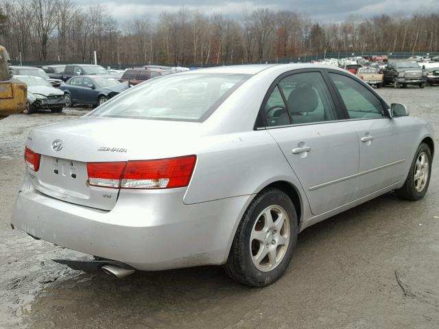 5NPEU46F76H124968 - 2006 HYUNDAI SONATA GLS SILVER photo 4