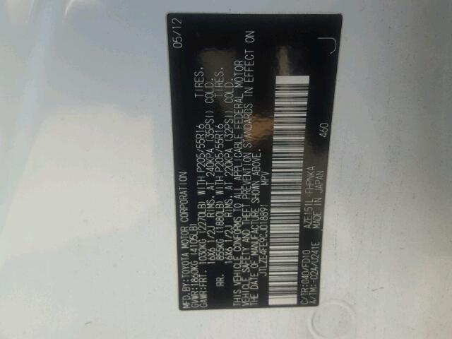 JTLZE4FE9CJ018891 - 2012 TOYOTA SCION XB 白色 照片 10