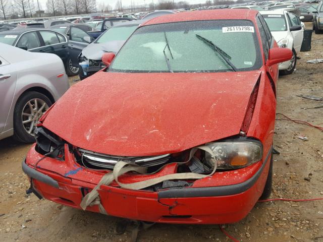 2G1WF52E959344513 - 2005 CHEVROLET IMPALA RED photo 9