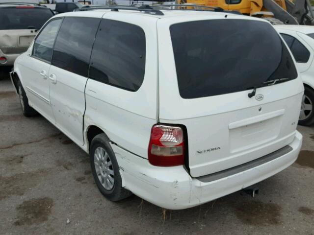 KNDUP131536471490 - 2003 KIA SEDONA EX WHITE photo 3