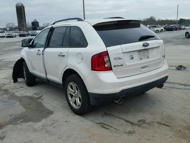 2FMDK3JC1BBA58945 - 2011 FORD EDGE SEL WHITE photo 3