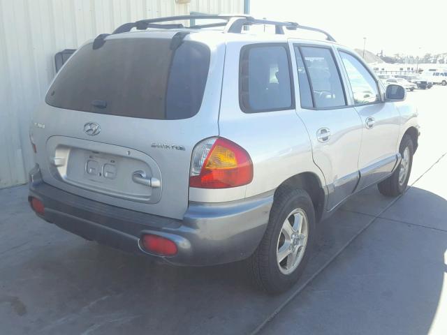 KM8SB12B04U802498 - 2004 HYUNDAI SANTA FE G SILVER photo 4