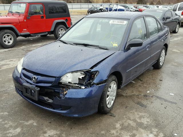 2HGES156X5H606882 - 2005 HONDA CIVIC LX BLUE photo 2